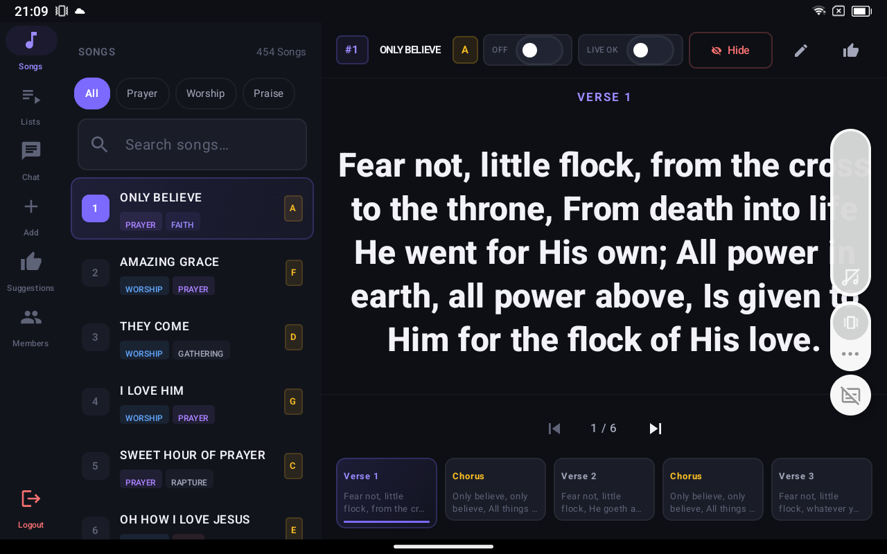 Hymnify Controller - Collections and song lists